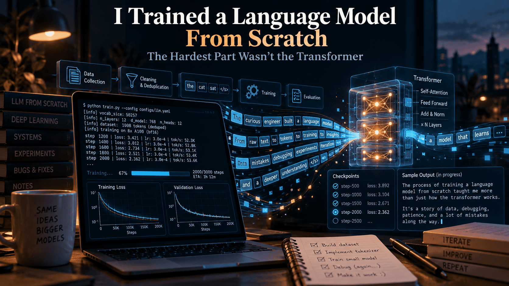 I Trained a Language Model From Scratch. The Hardest Part Wasn't the Transformer.